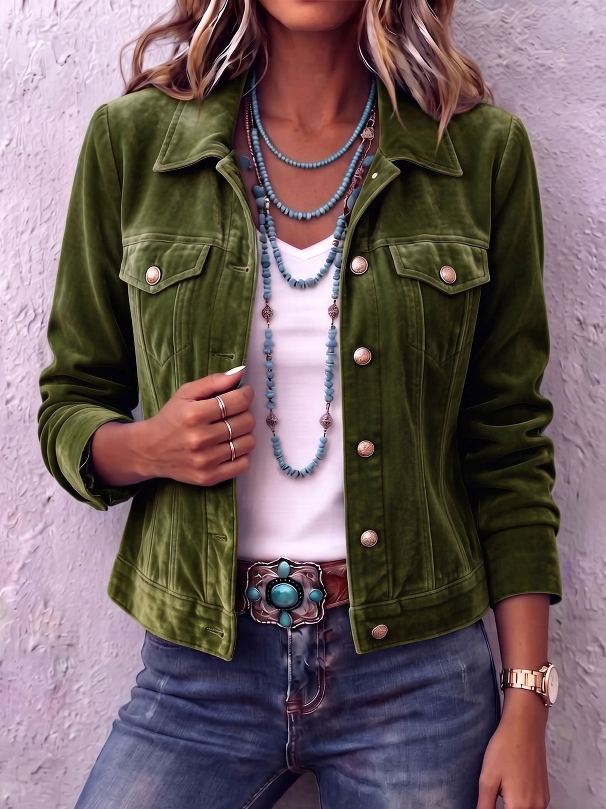 Raffaella | Chaqueta de Terciopelo Vintage Bohemio para Mujer