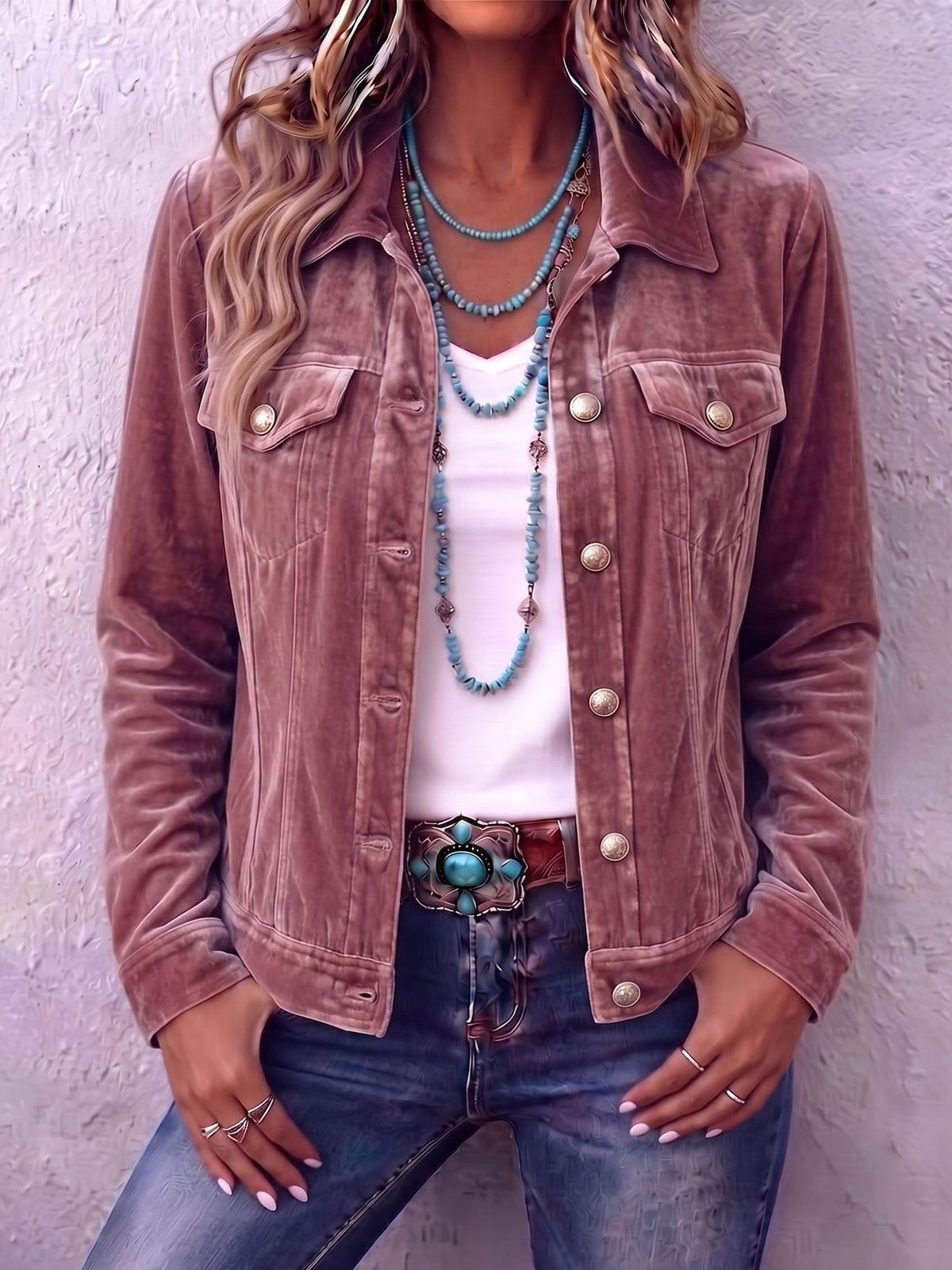 Raffaella | Chaqueta de Terciopelo Vintage Bohemio para Mujer