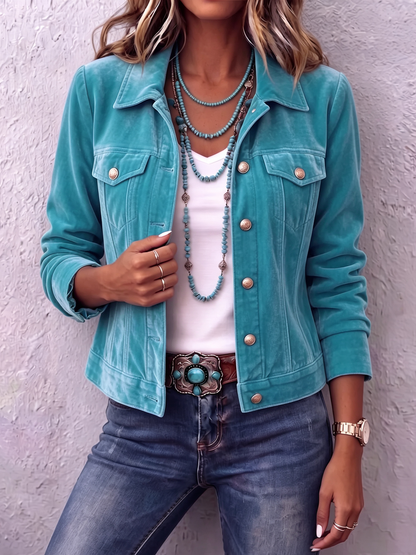 Raffaella | Chaqueta de Terciopelo Vintage Bohemio para Mujer