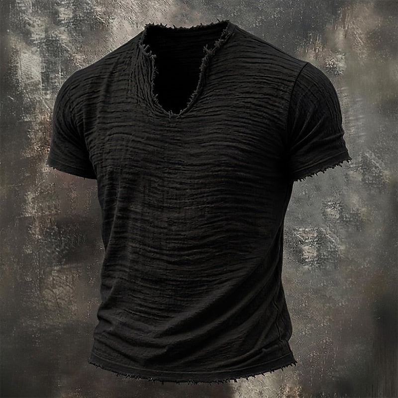 Jairo - Camiseta Vintage de Cuello en V para Hombre