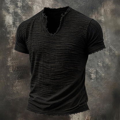 Jairo - Camiseta Vintage de Cuello en V para Hombre