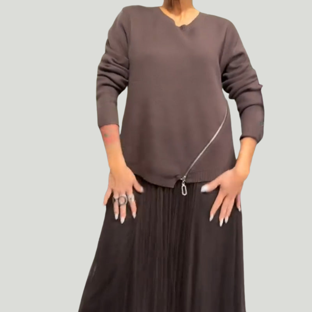 Ullé | Vestido elegante de punto y tul para mujer