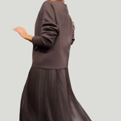 Ullé | Vestido elegante de punto y tul para mujer