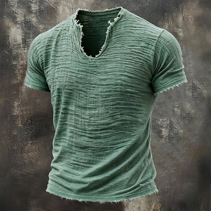 Jairo - Camiseta Vintage de Cuello en V para Hombre