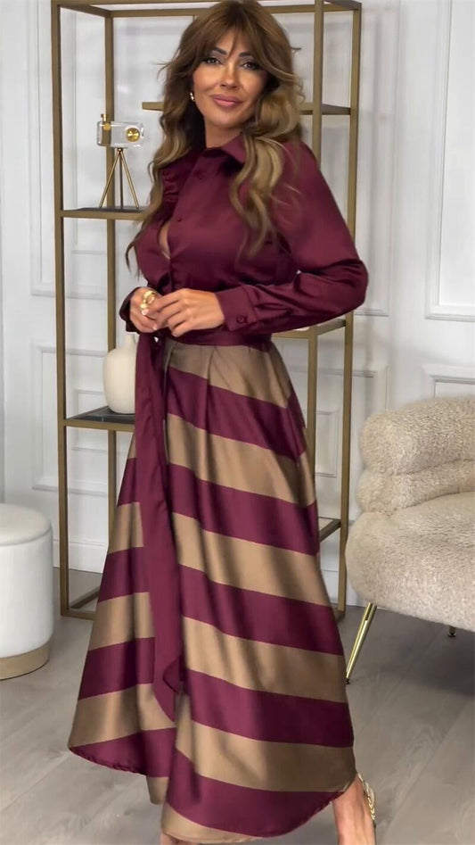Yvonne | Vestido de Mujer largo de rayas