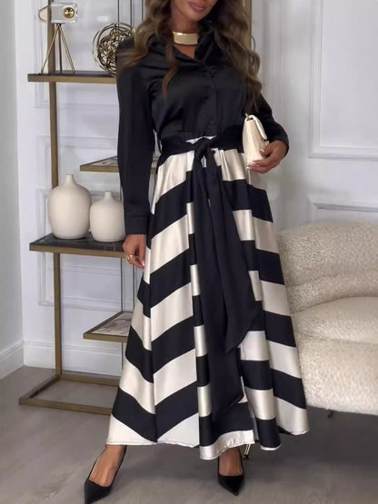 Yvonne | Vestido de Mujer largo de rayas
