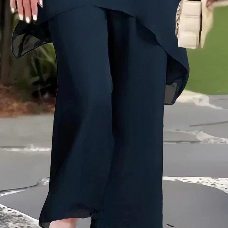 Herlene™ | Conjunto de Mujer Chic Asimétrico de Top y Pantalones