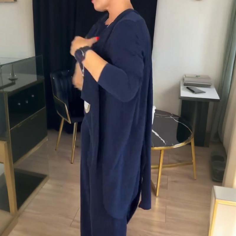 GABRIELLA | Conjunto de 3 piezas con cárdigan largo: Comodidad elegante y estilo versátil para cualquier ocasión