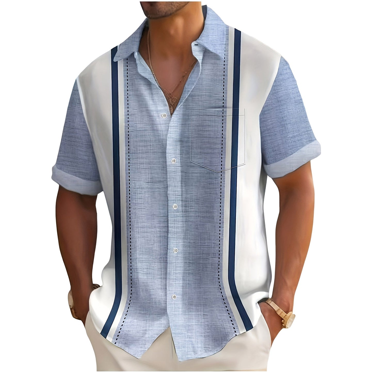 Stijn | Camisa de resort a rayas para Hombre