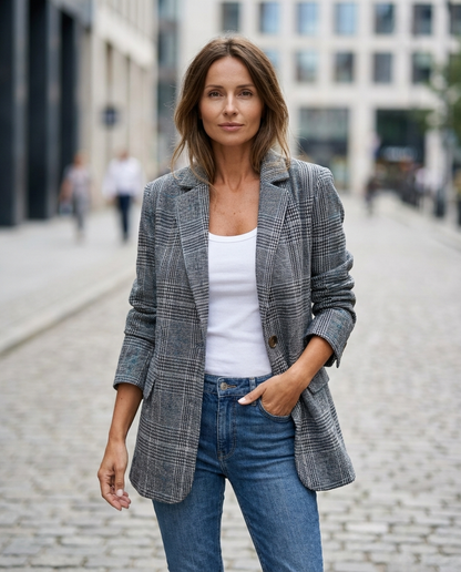 Alicja | Elegante chaqueta de cuadros para Mujer