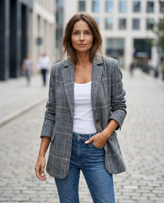 Alicja | Elegante chaqueta de cuadros para Mujer