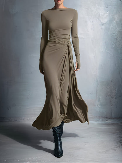 Naiara ❘ Vestido maxi con nudo lateral para Mujer