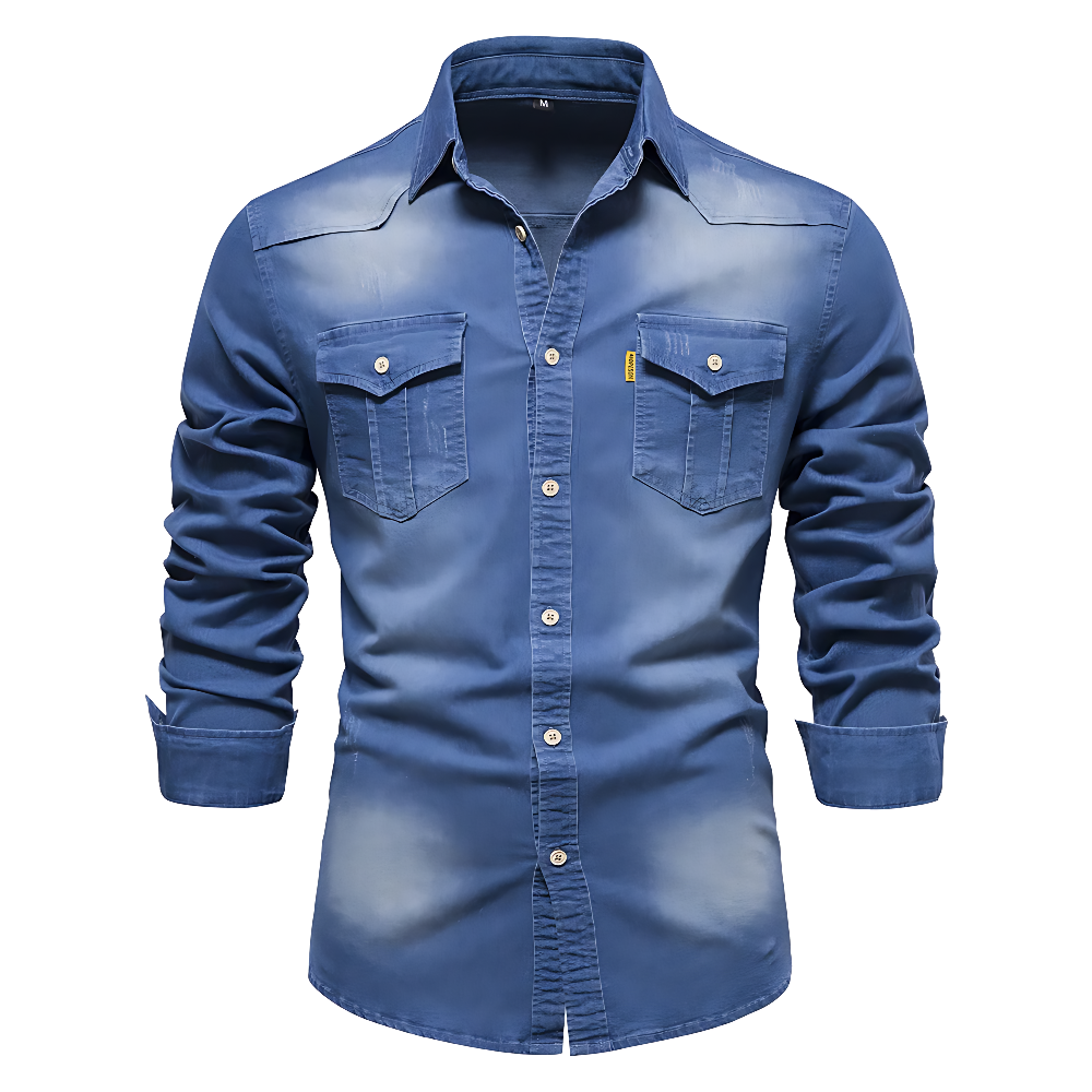 JIM - CAMISA DE ALGODÓN VAQUERO