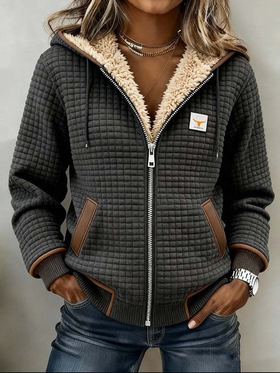 Sandra | Chaqueta con Capucha de Forro de Sherpa Acolchada para Mujer