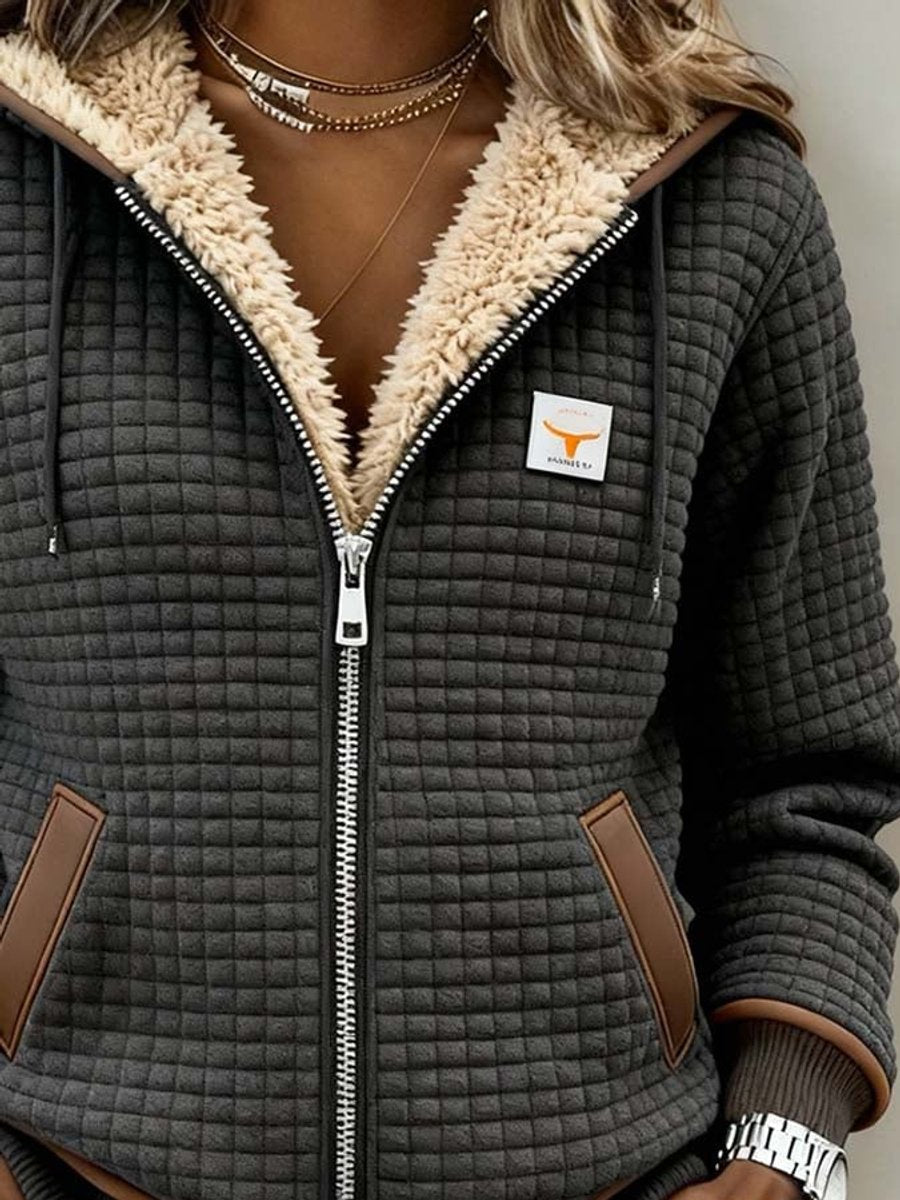 Sandra | Chaqueta con Capucha de Forro de Sherpa Acolchada para Mujer