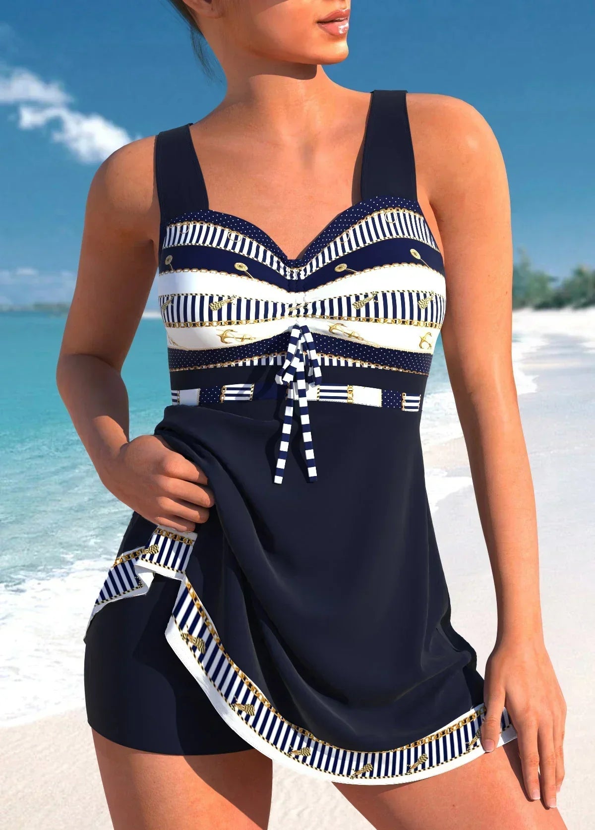 Veronica | Traje de Baño Entero Marino para Mujer