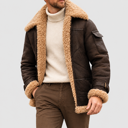 Zayne - Chaqueta de Aviador de Ante para Hombre