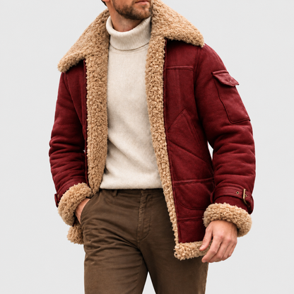Zayne - Chaqueta de Aviador de Ante para Hombre