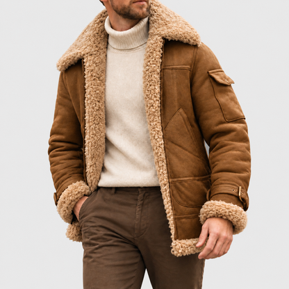 Zayne - Chaqueta de Aviador de Ante para Hombre